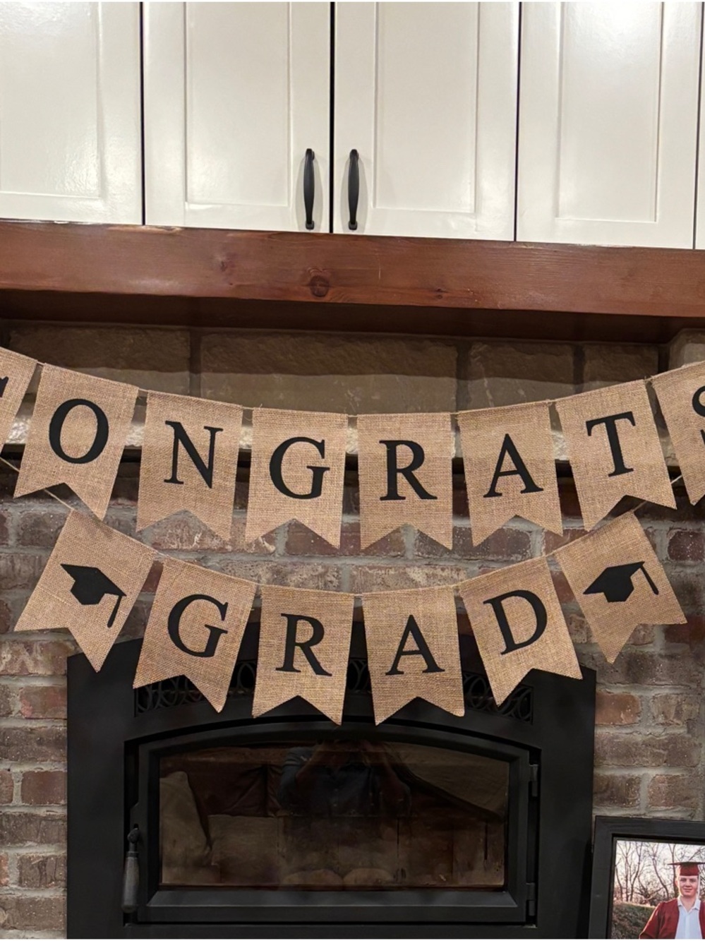 Congrats Grad Burlap Banner